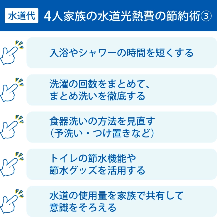 4人家族の水道光熱費の節約術③|水道代